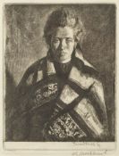 * Gerald Leslie Brockhurst [1890-1978]- A Ballynakill Woman,:- etching,