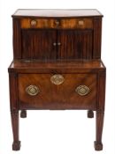 WITHDRAWN FROM SALE A late 18th Century Dutch mahogany step commode:, with a moulded top,