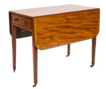 An early 19th Century satinwood crossbanded and inlaid Pembroke table:,