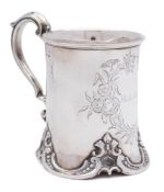 A Victorian silver christening mug, maker Henry Wilkinson & Co, Sheffield, 1852: inscribed,