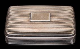 A William IV silver snuff box, maker Nathaniel Mills, Birmingham, 1833: of rectangular outline,
