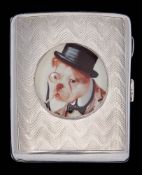 WITHDRAWN FROM SALE A George V silver cigarette case, maker Henry Matthews, Birmingham,