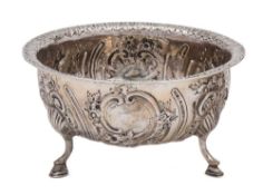 A George III Irish silver bowl, maker Matthew West, circa 1795: crested,