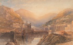 Attributed to William Henry Pike [1846-1908]- Polperro, Cornwall:- watercolour 37 x 59cm.