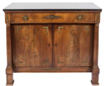 A 19th Century French mahogany rectangular commode:,