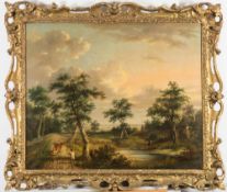 Patrick Nasmyth [1787-1831]- An extensive rural landscape; figure,