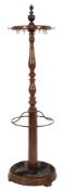 A Victorian mahogany circular hall stand:,