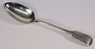 A George IV silver fiddle pattern tablespoon, maker Walter Thornhill, London,