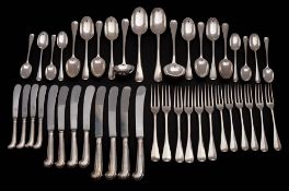 A matched Hanoverian rat tail pattern flatware service,
