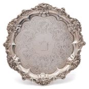 A George IV silver waiter.
