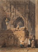 Circle of Samuel Prout [1783-1852]- Rouen Cathedral interior; Rouen Cathedral entrance:- two,