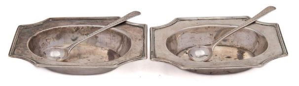 A pair of George III silver trencher salts, maker Elizabeth Jones, London,