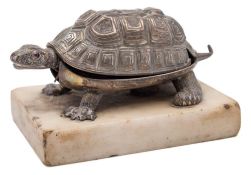 A Victorian silver gilt novelty inkwell, maker Charles Rawlings & William Summers, London, 1848:,