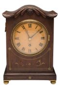 Maple & Co, London, a mahogany bracket clock: having an eight-day duration timepiece fusee movement,
