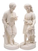 A pair of parian figures of Young England and Young England's sister: modelled after the original