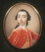 English School 18th Century- A miniature portrait of Joseph Artell, [d.