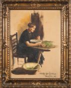 * Frederick William Elwell [1870-1958]- Study; woman preparing vegetables,