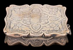 A Victorian silver vinaigrette, maker Hilliard & Thomason, Birmingham,