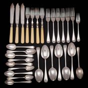 A matched Old English pattern part flatware service,