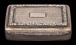 A William IV silver snuff box, maker Edward Smith, Birmingham, 1830: of rectangular outline,