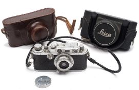 A Leica Model IIIb:, serial number 294050, circa 1938, black body with chrome fittings,