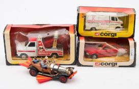 An unboxed Corgi 'Chitty Chitty Bang Bang':, together with a boxed group of three,
