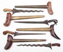 A group of four Javanese kris:,