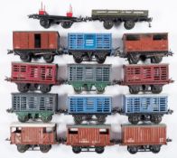 Hornby O gauge, a group of fourteen goods wagons:,