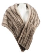 A mid 20th century silver fox fur stole and a similar rabbit fur stole: (2) (both unsigned)