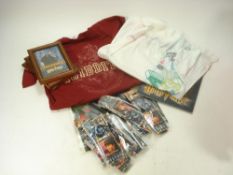A group of Harry Potter collectables distributed by Odeon cinemas:, including two t-shirts, scarves,