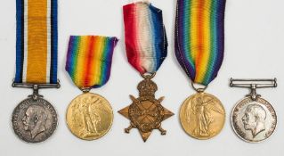 A WWI group of three to '3261 Pte W T Coombes Devon R':,