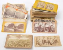 A collection of late 19th/early 20th century stereoscopic cards:,