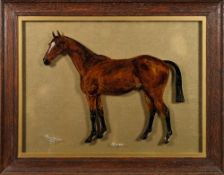 Timothy B Whitby (XIX-XX) 'Scamp': reverse glass oil portrait of a horse,