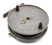 A Hardy 4 inch 'Hardy- Wallis' reel:, signed as per title and initialed 'JL',