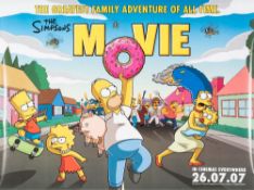 A group of British quad film posters: 'The Simpsons Movie', 'Fantastic Four', 'Oceans 13',