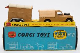 Corgi No 2 Gift Set Land Rover with 'Rice's' Pony Trailer and Pony:,