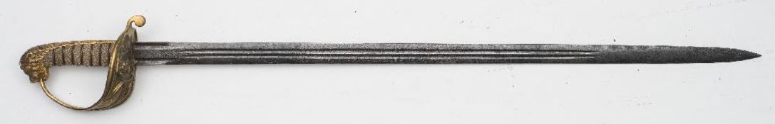 A Victorian Royal Navy Officer's Claymore bladed sword by R German,Devonport:,