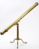 A 19th century 3 inch brass compound library telescope by Gardeners, Glasgow:,