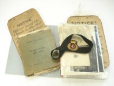 A collection of WWII ephemera including an R.A.F.
