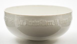 A WWII German Third Reich 1937 Nuremberg Rally porcelain bowl by Allach: of plain white form,