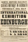 A late 19th century North British Railway Poster for the 'Queen's Birthday in