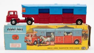 Corgi 1130 Bedford TK 'Chipperfield Circus' Horse transporter:, red cab with yellow interior,