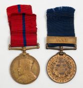 A Victorian Metropolitan Police 1887 Jubilee medal with 1897 clasp to 'PC H Eyres 1st Div':,