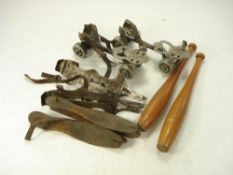 A group of seven scale model aircraft:, including a Supermarine Walrus, a Fiesler Storch,