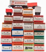 Kleinbahn OO/HO gauge, a boxed group of goods wagons and passenger coaches:,