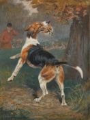 Cuthbert Bradley [1861-1943]- The Kill, Foxhound Salome,:- signed and inscribed, watercolour,