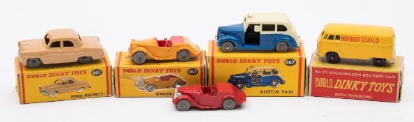 Dublo Dinky boxed group of four:, comprising No 71 Volkswagen Delivery Van with Windows,