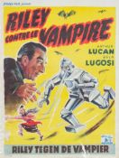 A Belgian one sheet poster for 'Old Mother Riley Meets the Vampire' (1952):,