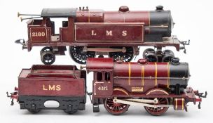 Two Hornby O gauge LMS maroon locomotives:,