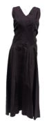 Two early 20th century black silk evening dresses: (2)